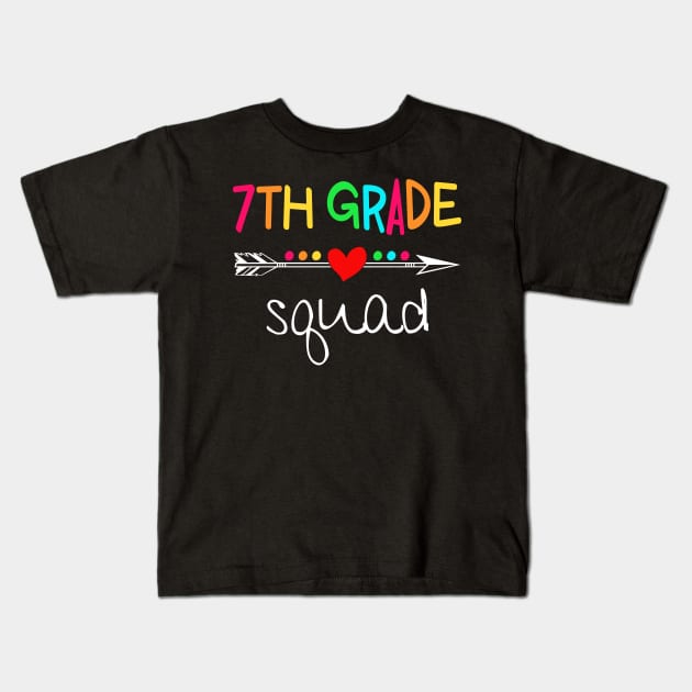 7th Grade Squad Seventh Teacher Student Team Back To School Shirt Kids T-Shirt by Alana Clothing